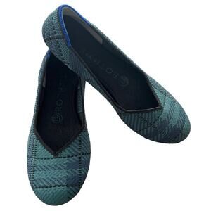 Rothy's The Flat Pine Plaid Knit Fabric Slip On Ballet Flats Women’s US 6